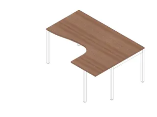 hoek-bureau,HxBxD 755x1600x1200mm,blad canaletto-hout - 1