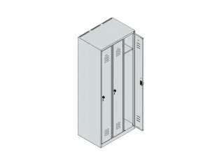 locker,HxBxD 1850x750x500mm,3vak,vak B 250mm,draaigrendel - 3