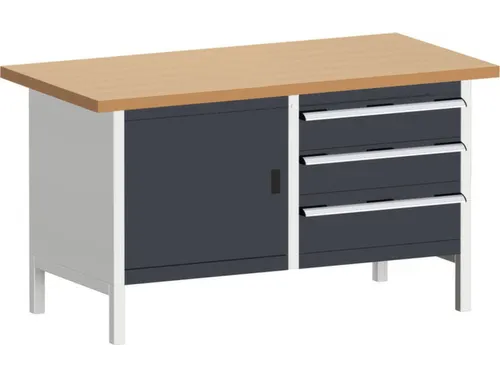 werkbank met opbergruimte,HxBxD 840x1500x750mm,beukenblad