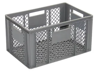 Euronorm Stapelkrat Pe 320x600x400mm 63liter Open Grijs - 1