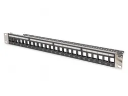 Modulair Patchpaneel 24-poorts Blank 1U Rackmontage Zwart RAL 9005