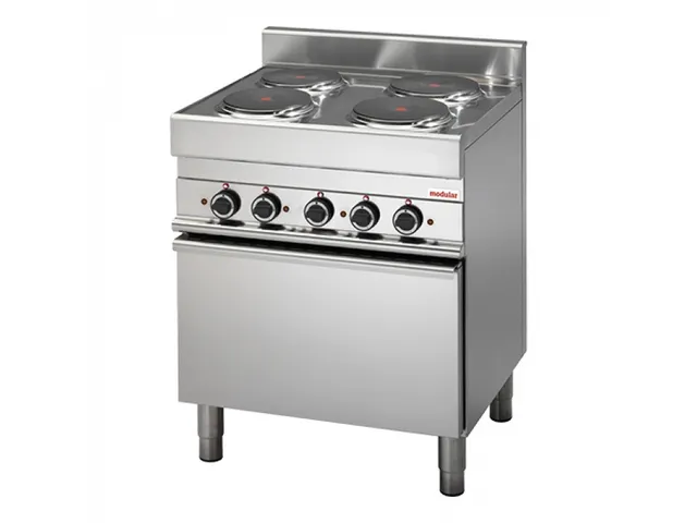 Elektrisch fornuis met 4 kookplaten en heteluchtoven