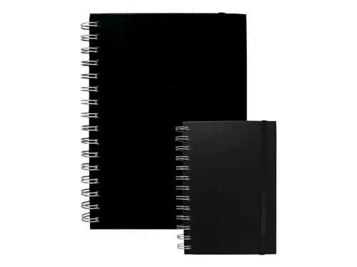Notitieboek Quantore A6 spiraal zwart lijn