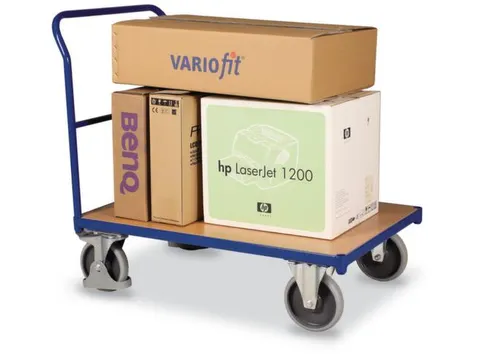 Platformwagen 500kg Laadvlak 1030x600mm Duwbeugel Ral 5010 Beuken