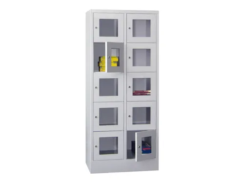 lockerkast,HxBxD 1850x800x500mm,2x5vakken,RAL7035,front RAL7035