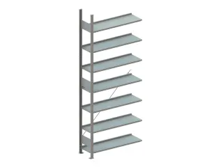 Inhaakstelling Aanbouw 2500x1000x300mm 7legborden Vaklast 80kg - 1