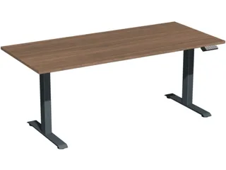 Elektrisch ihv bureau,HxBxD 630-1280x1800x800mm,blad notenboom - 1