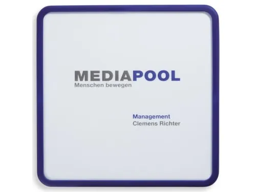 Deurbordje 155x155x12mm Polycarbonaat-Raampjes Frame Blauw