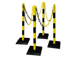 set kettingstaanders,4staanders,12,5m ketting,HxØ 900x50mm