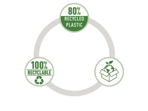 Dossiermap Leitz Recycle A4 3-kleps PP zwart