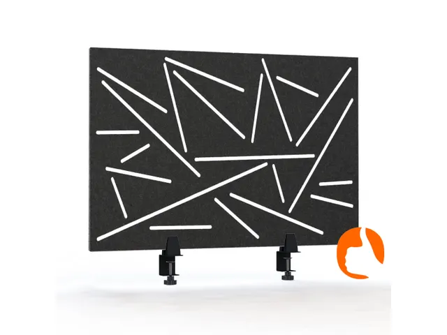 Akoestisch Bureaupaneel met patroon uitsnede 60x75cm Zwart