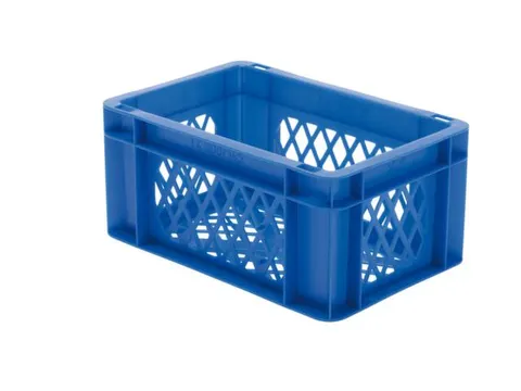 Euronorm-stapelbak 5.5l 145x300x200mm Wanden/bodem Opengewerkt Blauw
