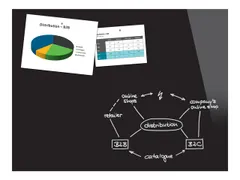 Glasmagneetbord Be!Board zwart 90x120x0.9cm incl. 2 magneten