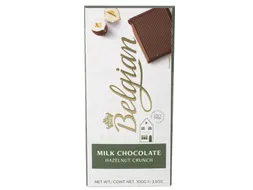Chocolade The Belgian melk hazelnoot crunch reep 100 gram