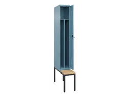 locker met bank,voor scheiding van kleding,HxBxD 2120x300x815mm,1vak