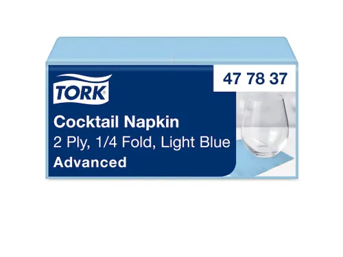 Tork 477837 Cocktailservet Advanced Lichtblauw 24x24cm