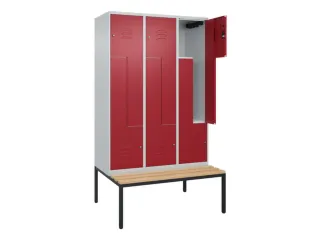 Z-garderobekast,HxBxD 2120x1200x815mm,6vak,vak B 400mm,cil.-slot - 2