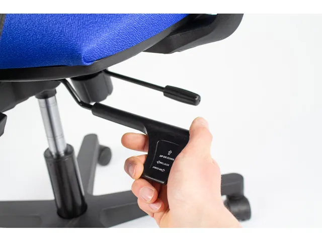 Chaise de bureau Linea Tekna 01/PT noir/bleu avec accoudoirs 3D