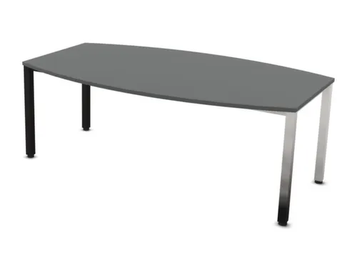 vergadertafel,HxBxD 740x2000x1200mm,vatvormig,MS-donkergrijs