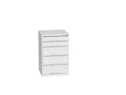 ladekast HxBxD 800x525x550mm 5laden romp RAL7035 front RAL7035