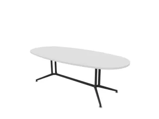 vergadertafel,HxBxD 740x2400x1100mm,ovaal,V-vormonderstel donkergrijs - 1