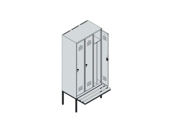locker voor scheiding van kleding,HxBxD 2120x900x815mm,3vak