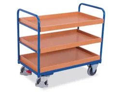 Etagewagen 250kg Lxb 850x500mm H 950mm 3 Etages Hout Ral5010