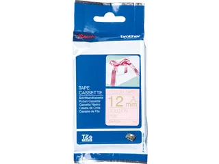 TZERE34 BROTHER PTOUCH 12mm goud op roze - 1