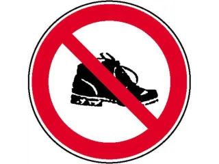 verbodsbord,Schoenen verboden,PVC,Ø 200mm - 1