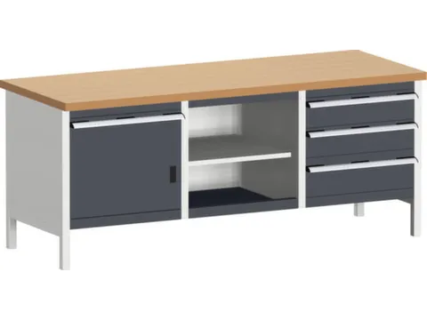 werkbank met opbergruimte,HxBxD 840x2000x750mm,beukenblad