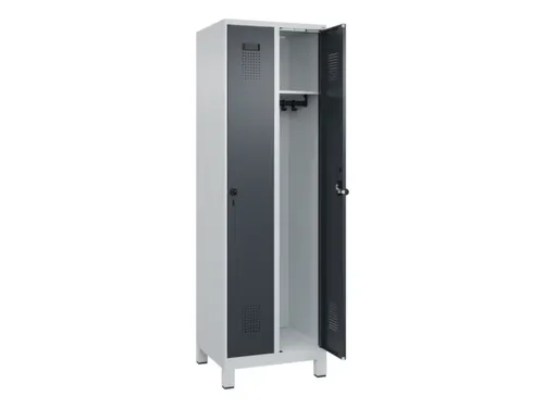 locker,HxBxD 1950x600x500mm,2vak,vak B 300mm,draaigrendel,voeten