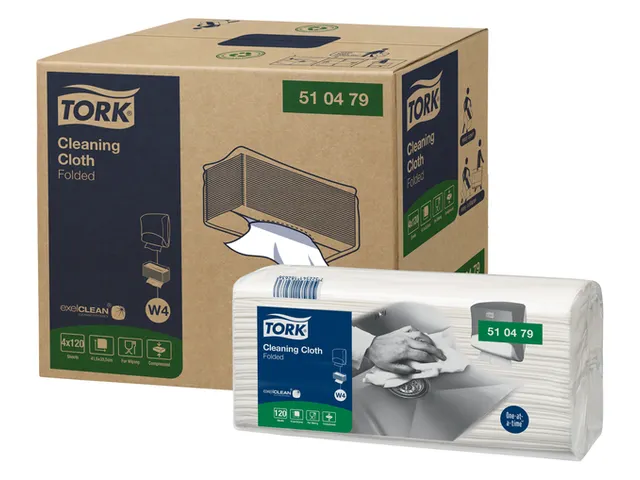 Reinigingsdoek Tork Cleaning W4 flexibel nonwoven 120st wit 510479