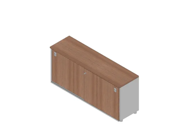 kantoor-schuifdeurkast 730x1600x450mm hout canaletto aluminium 2 OH