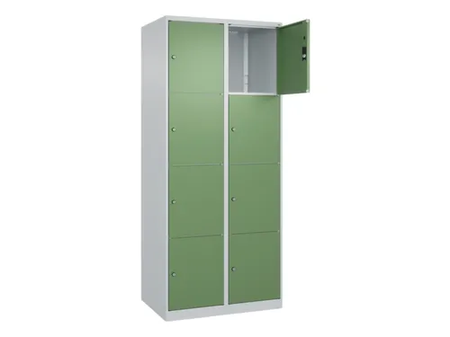 lockerkast,HxBxD 1850x800x500mm,2x4vakken,vak B 400mm,cil.-slot