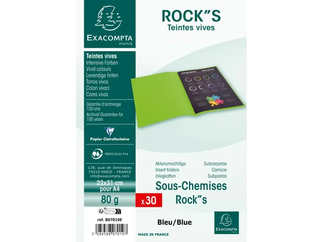 Inlegmap ROCK''S 80 22x31cm Blauw 30 Stuks