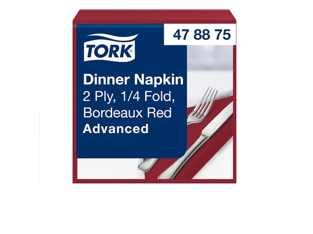Tissue Servet 39x39cm 2-Laags 1/4 Vouw Burgundy 12x150st