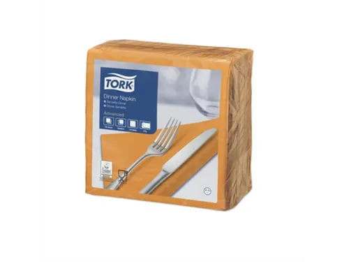 Tork 477907 Dinnerservet 39x39cm 2-laags 1/4 vouw 12x150st Oranje