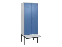 PBM-locker met bank,HxBxD 2120x800x815mm,2vak,vak B 400mm,draaigrendel