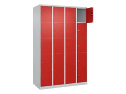 lockerkast,HxBxD 1850x1200x500mm,4x5vakken,vak B 300mm,cil.-slot