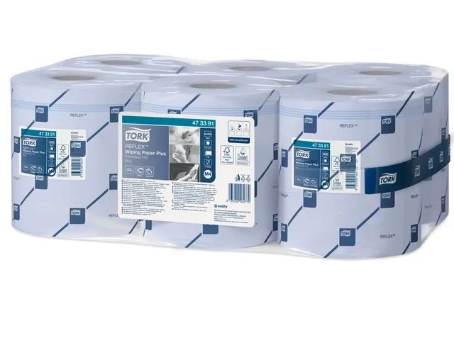 Poetspapier Tork M4 Reflex Plus Advanced 2-laags 450 vel blauw 473391