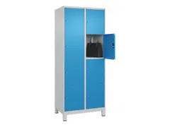 lockerkast,HxBxD 1950x800x500mm,2x4vakken,vak B 400mm,cil.-slot,voeten