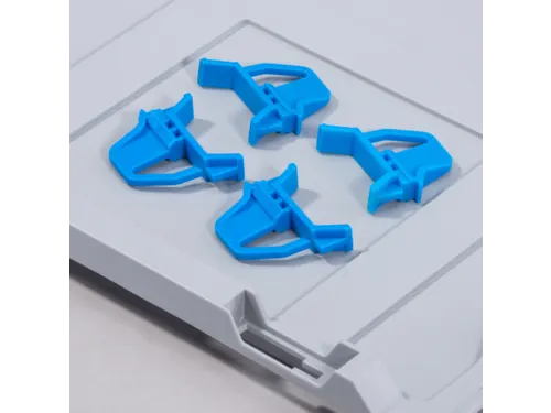 Sluitclips V. Euronorm-Bak. Schuifsluiting Blauw