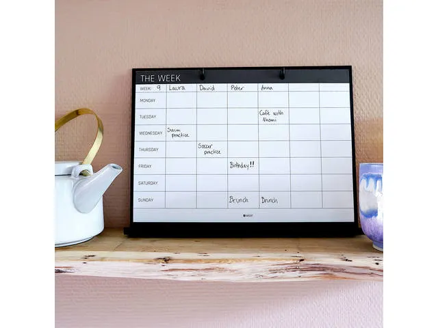 Weekplanner Engels Naga 52 Vel Zwart