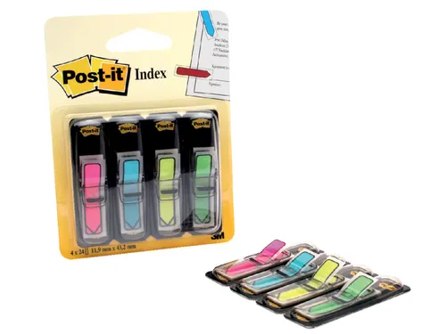 Indextabs Post-it 684 12x43mm pijl neon assorti 96 tabs