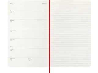 Agenda 2027 Moleskine 12M Weekly 7dag/1pagina large sc scarlet red - 4