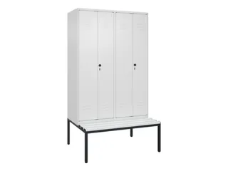 PBM-locker met bank,HxBxD 2120x1200x815mm,4vak,vak B 300mm - 1