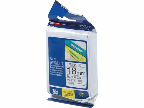 Lettertape Brother Tze-241 18 Mm Wit/Zwart