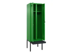 locker met bank,voor scheiding van kleding,HxBxD 2120x600x815mm,2vak