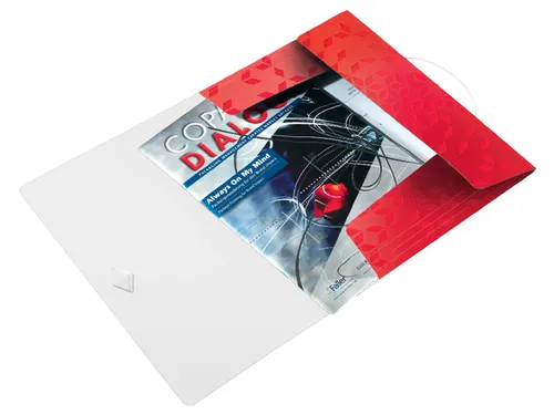 Elastomap Leitz WOW A4 3 kleppen PP rood