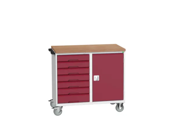 montagetafel 980x1050x600mm multiplexblad 7 laden kast front RAL3004